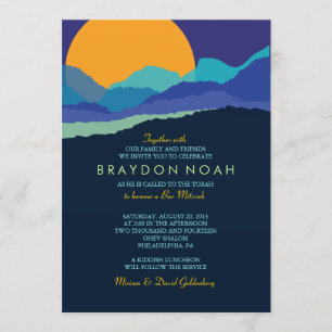 SUNSET & MOUNTAINS Bar Bat Mitzvah Invitation