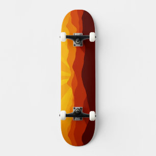 Sunset Mountains Landscape Scenery Skateboard