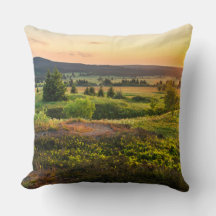Sunset mountains photo pillow