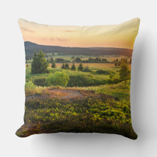 Sunset mountains photo pillow