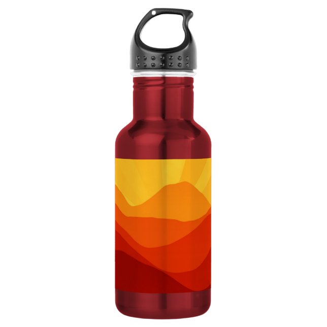 Sunset Mountains with Sunbeams Illustration -15662 532 Ml Water Bottle (Front)