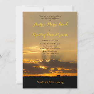 Sunset Namibia Africa Landscape Wedding Invitation