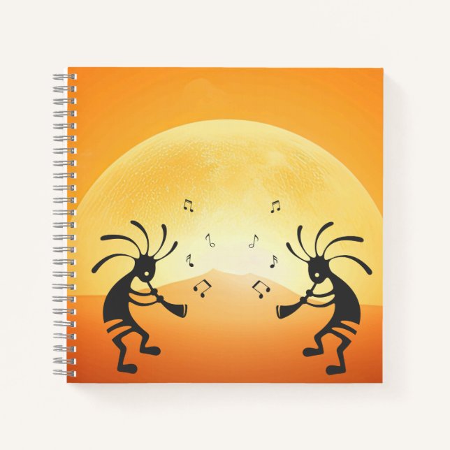 Sunset Native American Kokopelli Notebook (Front)