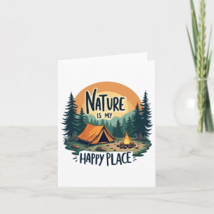 Sunset Nature Is My Happy Place Trip Camping Outdo Card