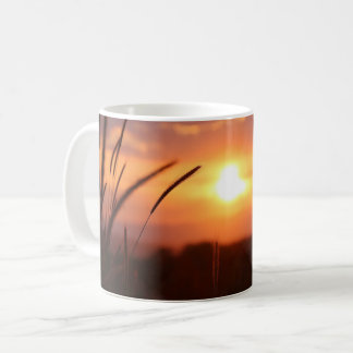 sunset nature meadow field  coffee mug
