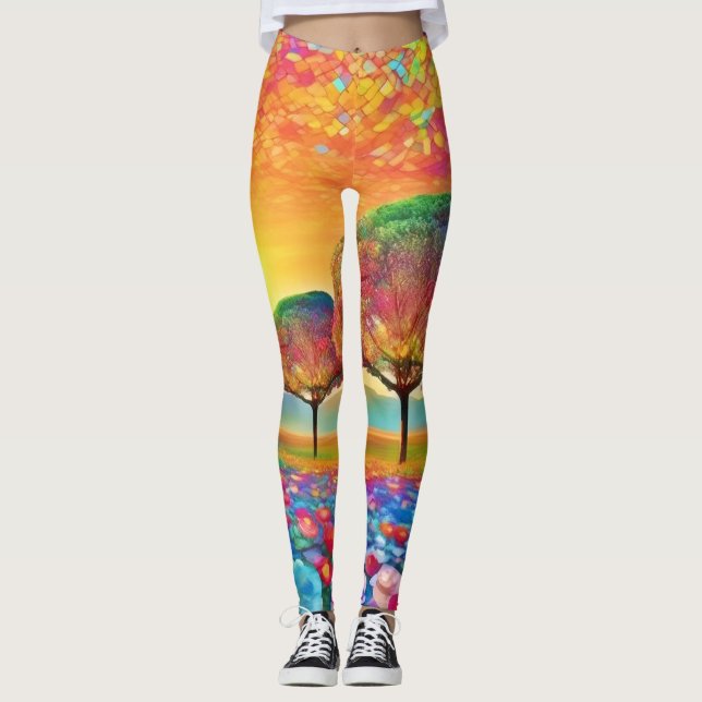 Sunset Nature's Kaleidoscope  Leggings (Front)