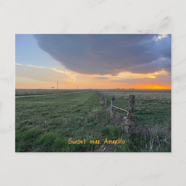 Sunset near Amarillo Texas Postcard (Front)