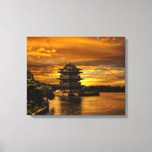 Sunset near Yixing canvas print