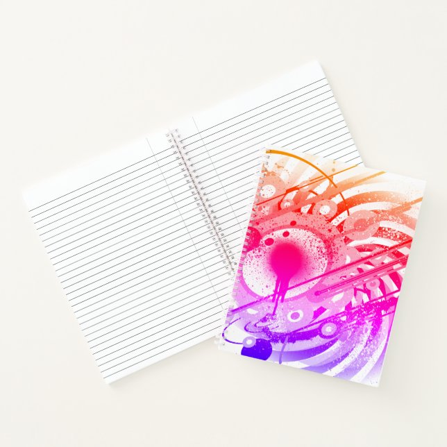 (Sunset) Neon Ink Galaxy Spiral Notebook (Inside)