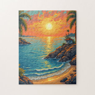 Sunset night sea view jigsaw puzzle
