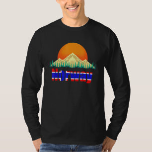 Sunset Norwegian Flag Mountains Nordic Country Nor T-Shirt