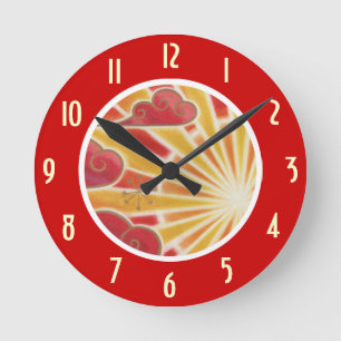 Sunset 'Numbers' clock round red