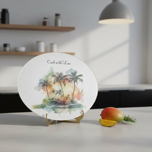 Sunset Oasis, custom Cutting Board