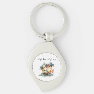 Sunset Oasis, custom Key Ring