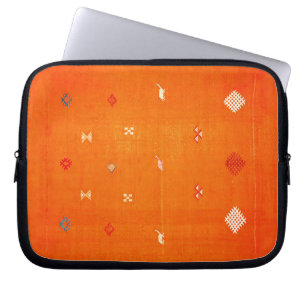 Sunset Oasis: Orange Heritage Boho Moroccan Laptop Sleeve