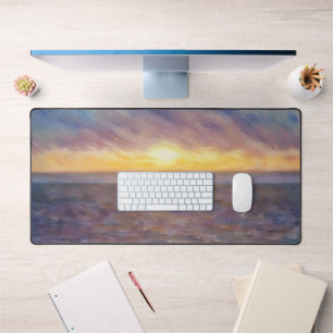 Sunset Ocean Abstract Art Desk Pad