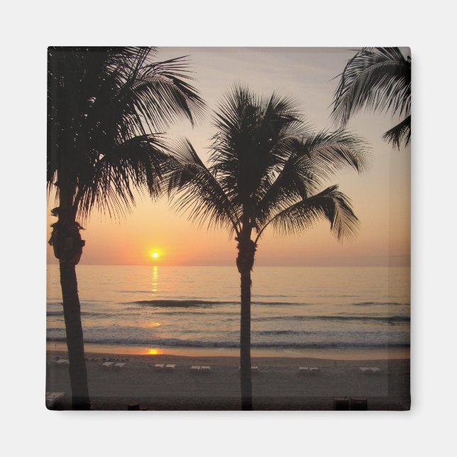 Sunset Ocean Beach Florida Photography Art Magnet (Front)