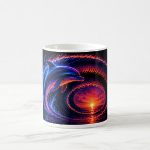 Sunset Ocean Dolphin Coffee Mug