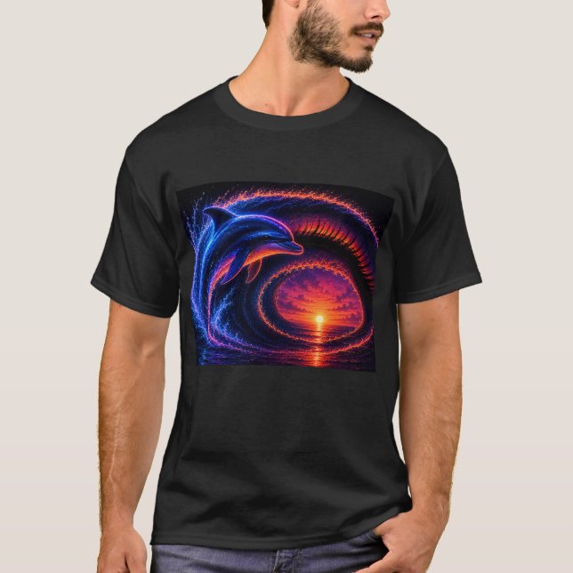 Sunset Ocean Dolphin T-Shirt (Front)