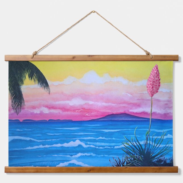 Sunset Ocean Hanging Tapestry (Front)