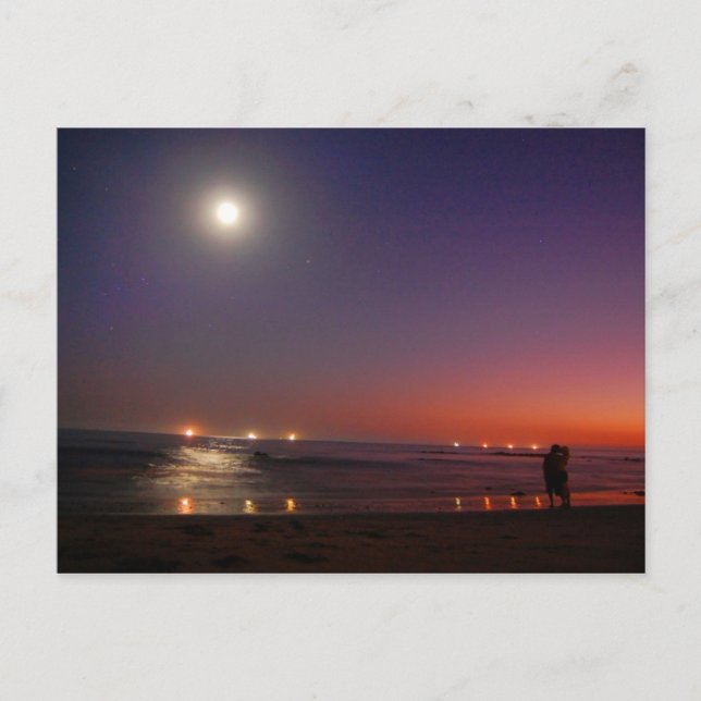 Sunset Ocean Kiss Postcard (Front)