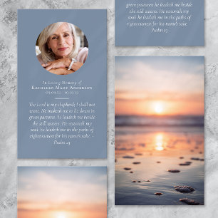 Sunset Ocean Memorial Prayer Card
