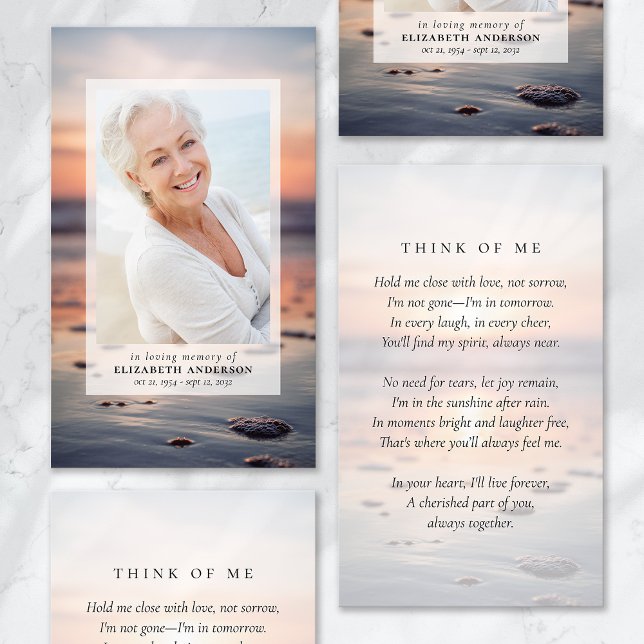Sunset Ocean Photo Funeral Prayer Card (Creator Uploaded)