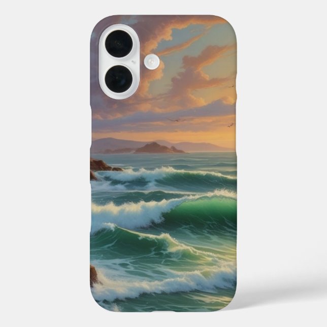 Sunset Ocean Seascape Painting Artwork Case-Mate iPhone Case (Back)