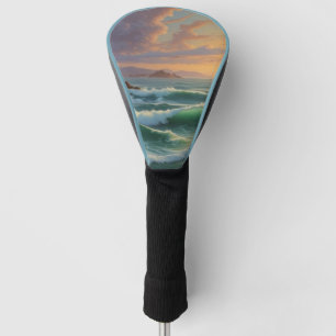 Sunset Ocean Seascape Painting Artwork Golf Head Cover