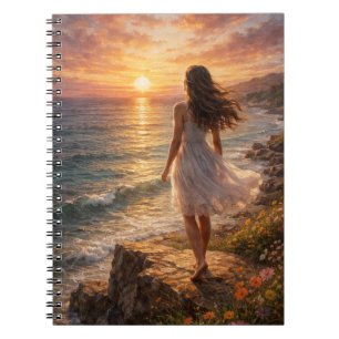 Sunset Ocean Spiral Photo Notebook