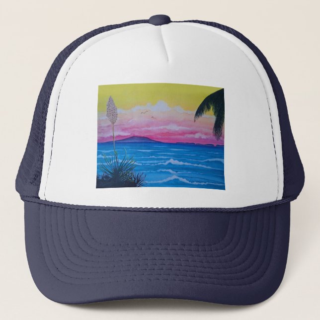 Sunset Ocean  Trucker Hat (Front)