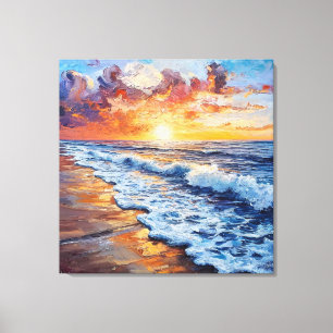 🌅 Sunset Ocean Wall Art For Coastal Home Decor