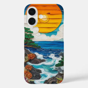 Sunset ocean waves iPhone 16 case
