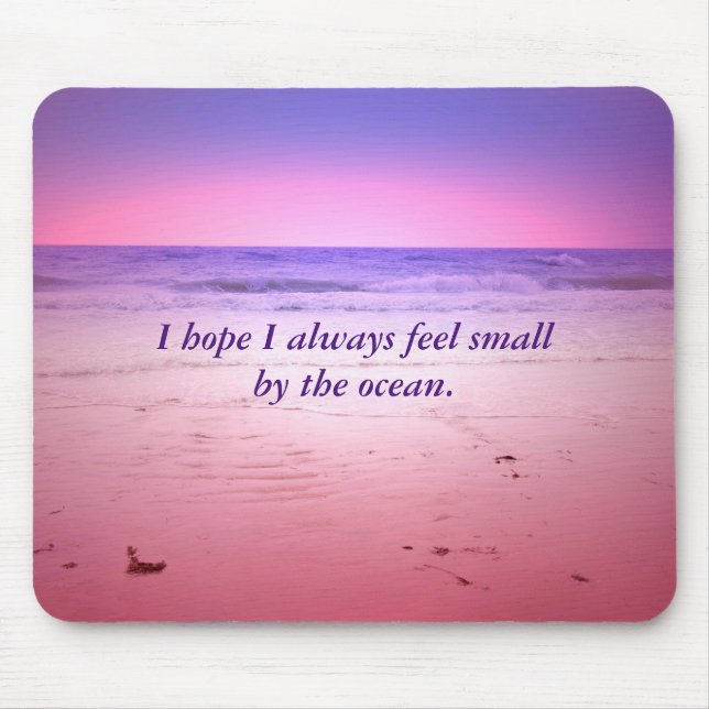 Sunset ocean with quote mouse mat (Front)