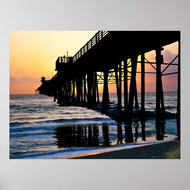 Sunset Oceanside Pier, California Poster (Front)