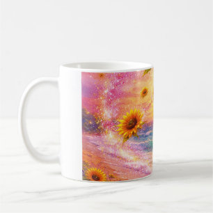 Sunset of Infinite Peace: Magical Sunflowers Coffee Mug