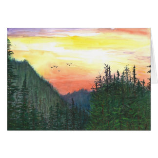 Sunset of Oregon forest