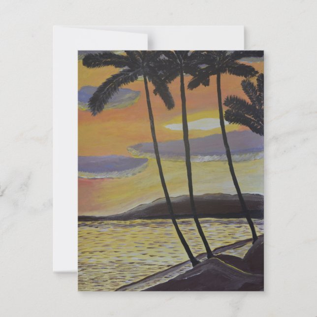 Sunset of Tropical Scene postcard  (Front)