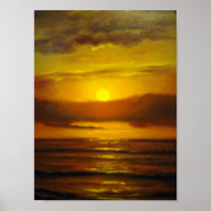 Sunset Oil Painting Poster