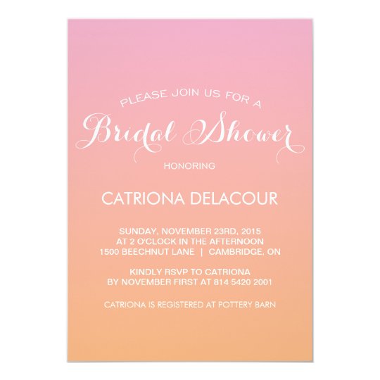 Sunset Ombre Gradient Bridal Shower Invitation