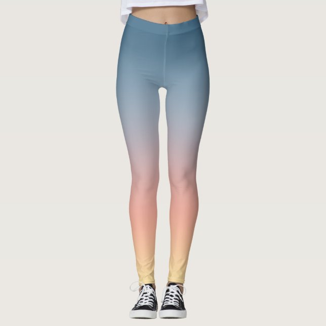 Sunset Ombre Gradient Leggings (Front)