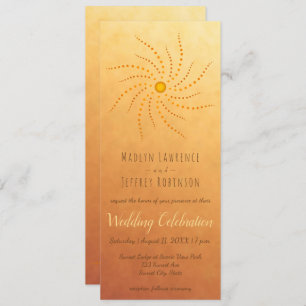 Sunset ombre rays of sunlight dots mandala invitation