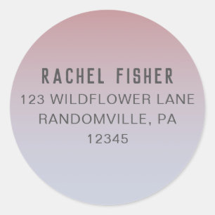 Sunset Ombre Round Return Address Labels