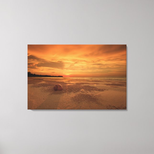 Sunset On A Thai Beach Canvas Print (Front)