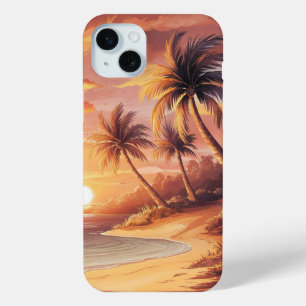 Sunset on a Tropical Island iPhone 15 Mini Case