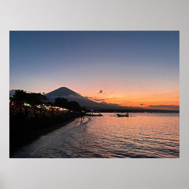 Sunset on Amed Beach Poster (Front)