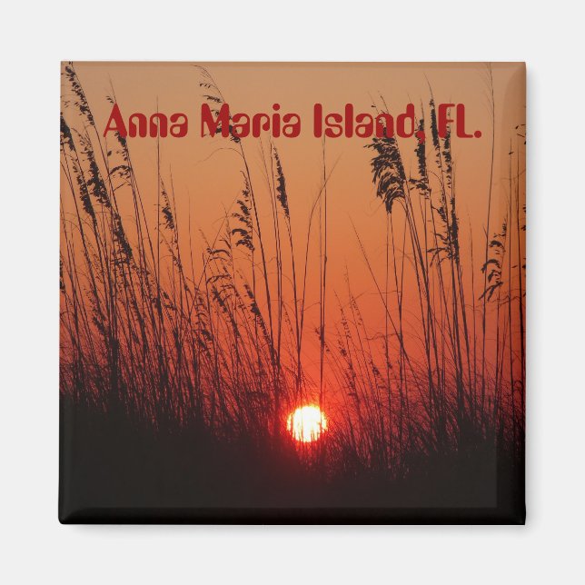Sunset on Anna Maria Island, FL., magnet (Front)