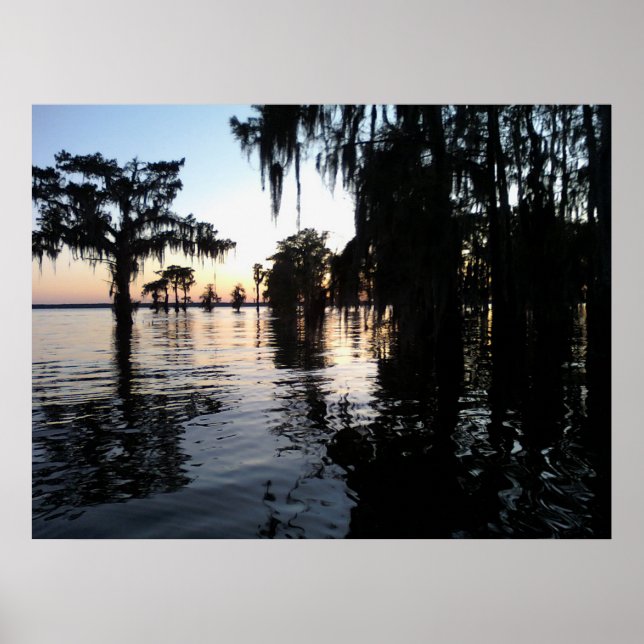 Sunset on Bayou Black, Morgan City, Louisiana Poster (Front)