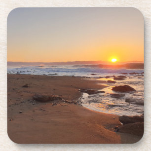 Sunset on beach in Paphos Coaster