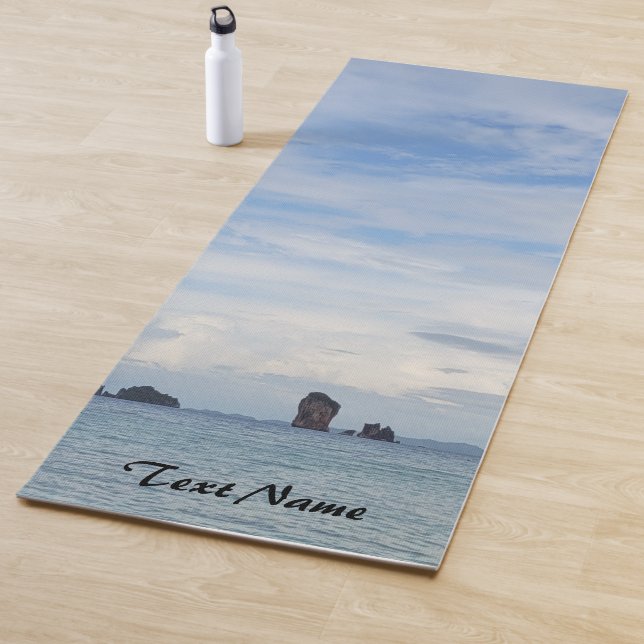 Sunset on beach ocean view  Personalised name Yoga Mat (In Situ)